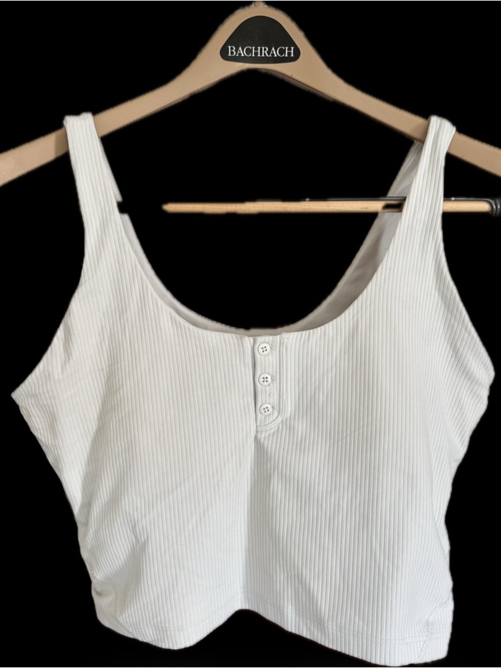 Lululemon Ribbed Button Front Tank Top White Scoop Neck Fitted Women’s 12